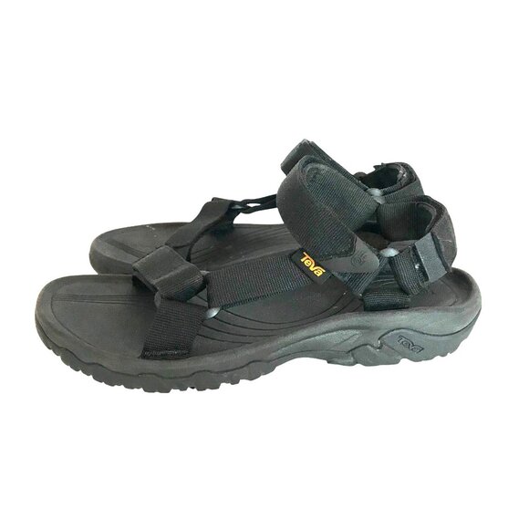 Teva Hurricane 4 Black Sport Sandals Mens 8/40.5 Adjustable Straps & Rugged Sole - Picture 3 of 9